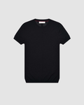 Black Veronica De Piante Bea Knit Top in superfine merino wool, featuring a fitted design and soft, cozy texture.