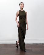 Carmen Dress in Viscose Jersey, Olive - Veronica De Piante