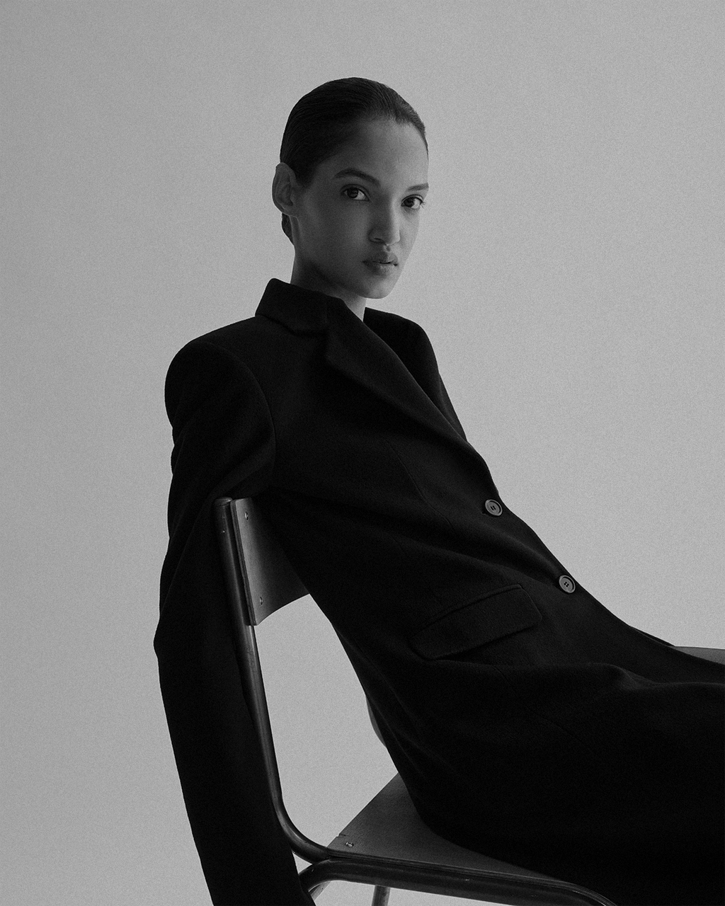 Freya Coat in Cashmere, Black - Veronica De Piante