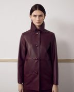 Jess Jacket in Nappa Leather, Maroon - Veronica De Piante