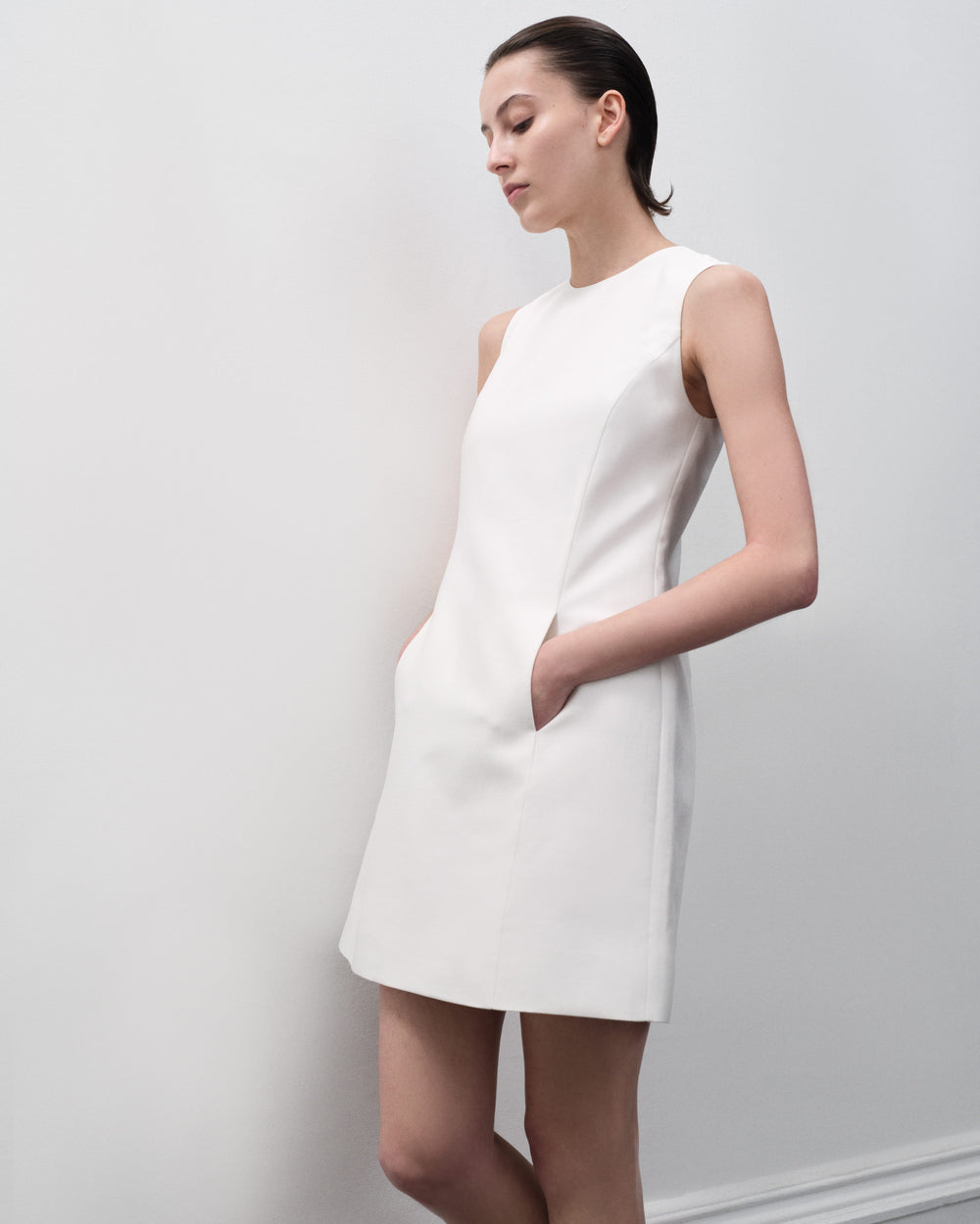 Melodie Dress in Cotton Silk, Off-White - Veronica De Piante