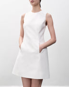 Melodie Dress in Cotton Silk, Off-White - Veronica De Piante