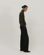 Alicia Sweater in Merino Wool, Olive