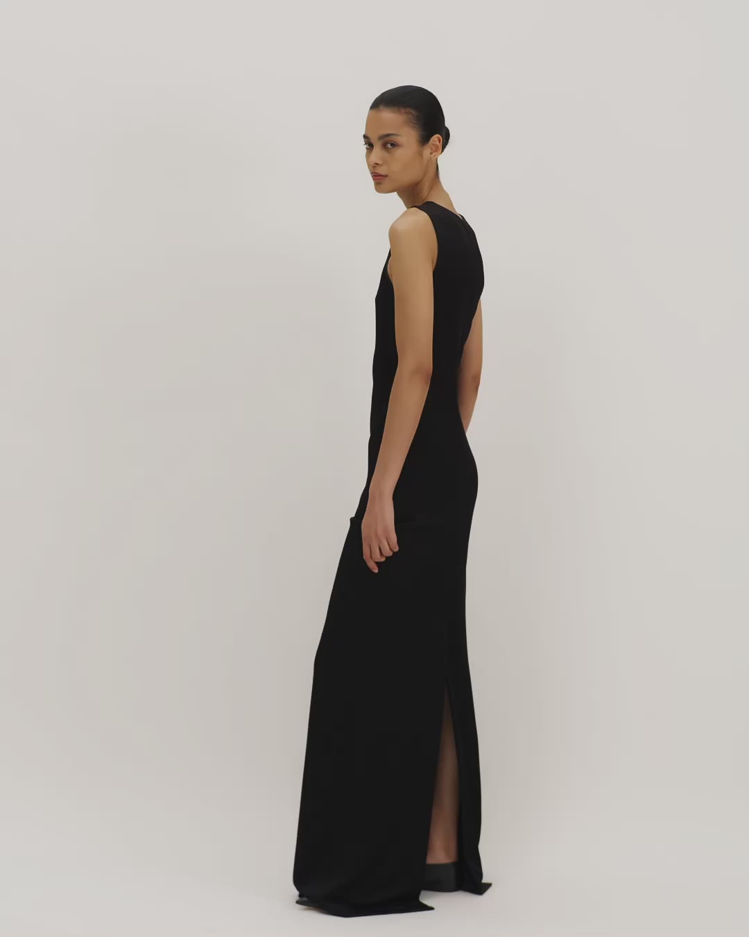 Carmen Dress in Viscose Jersey, Black