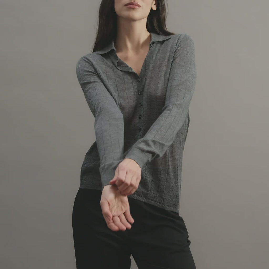 Luna Polo in Cashmere, Grey