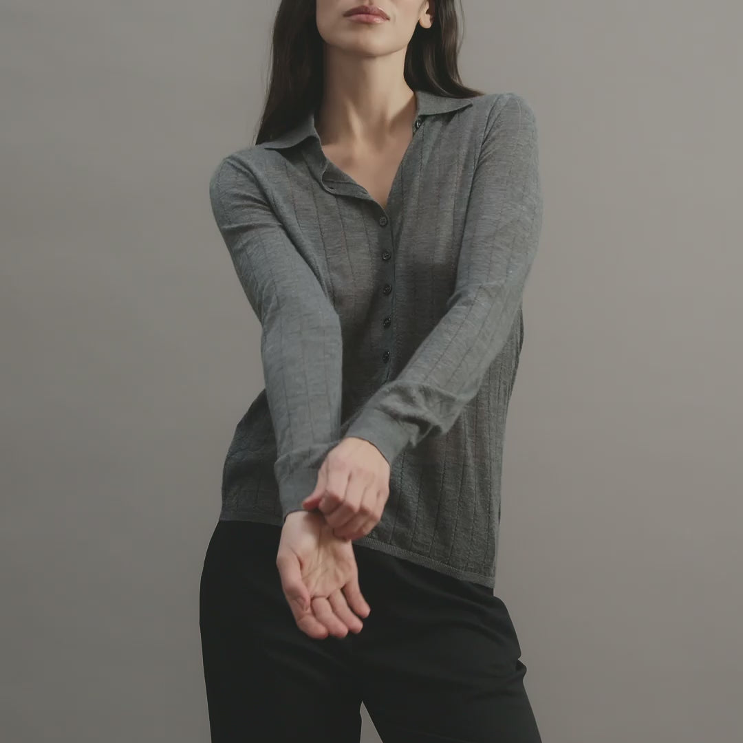 Luna Polo in Cashmere, Grey