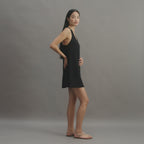 Vittoria Dress in Stretch Viscose Jersey, Black