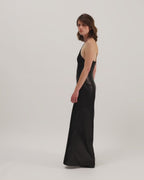 Amelia Dress in Nappa Leather, Black