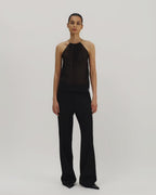 Greta Top in Silk, Black