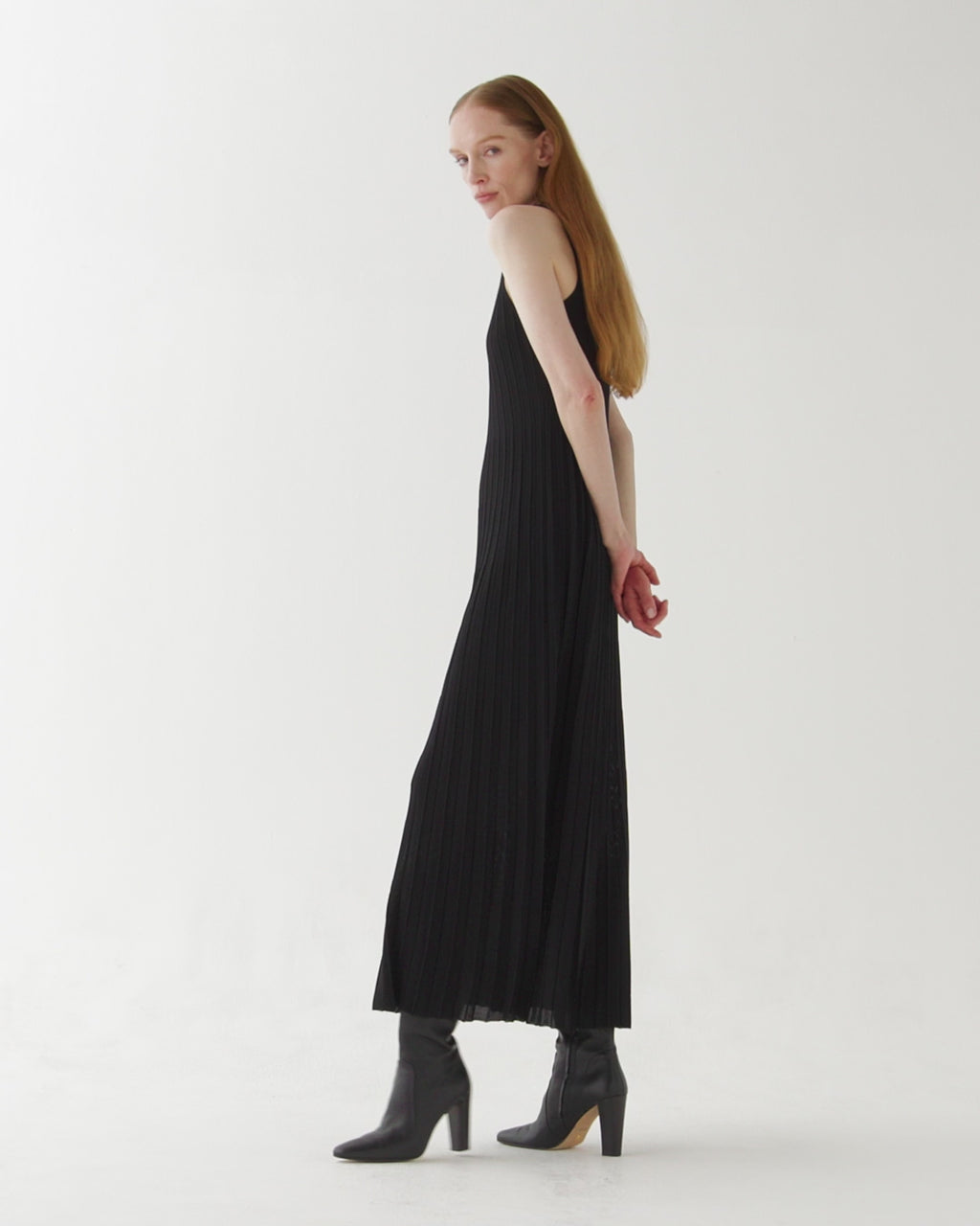 Zeta Dress in Silk Knit, Black