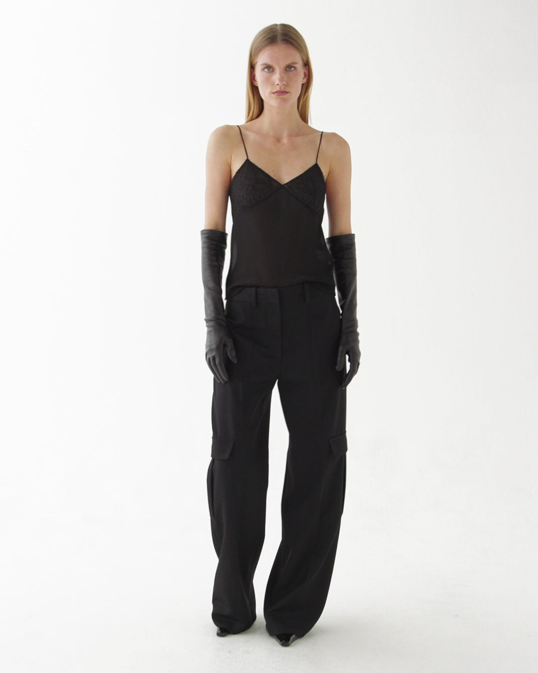 Etta Trouser in Grain de Poudre Wool,  Black