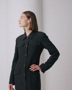 Alma Jacket in Viscose Crepe, Black