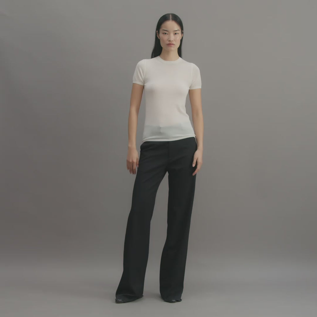 Bea Knit Top in Superfine Merino, Off-White