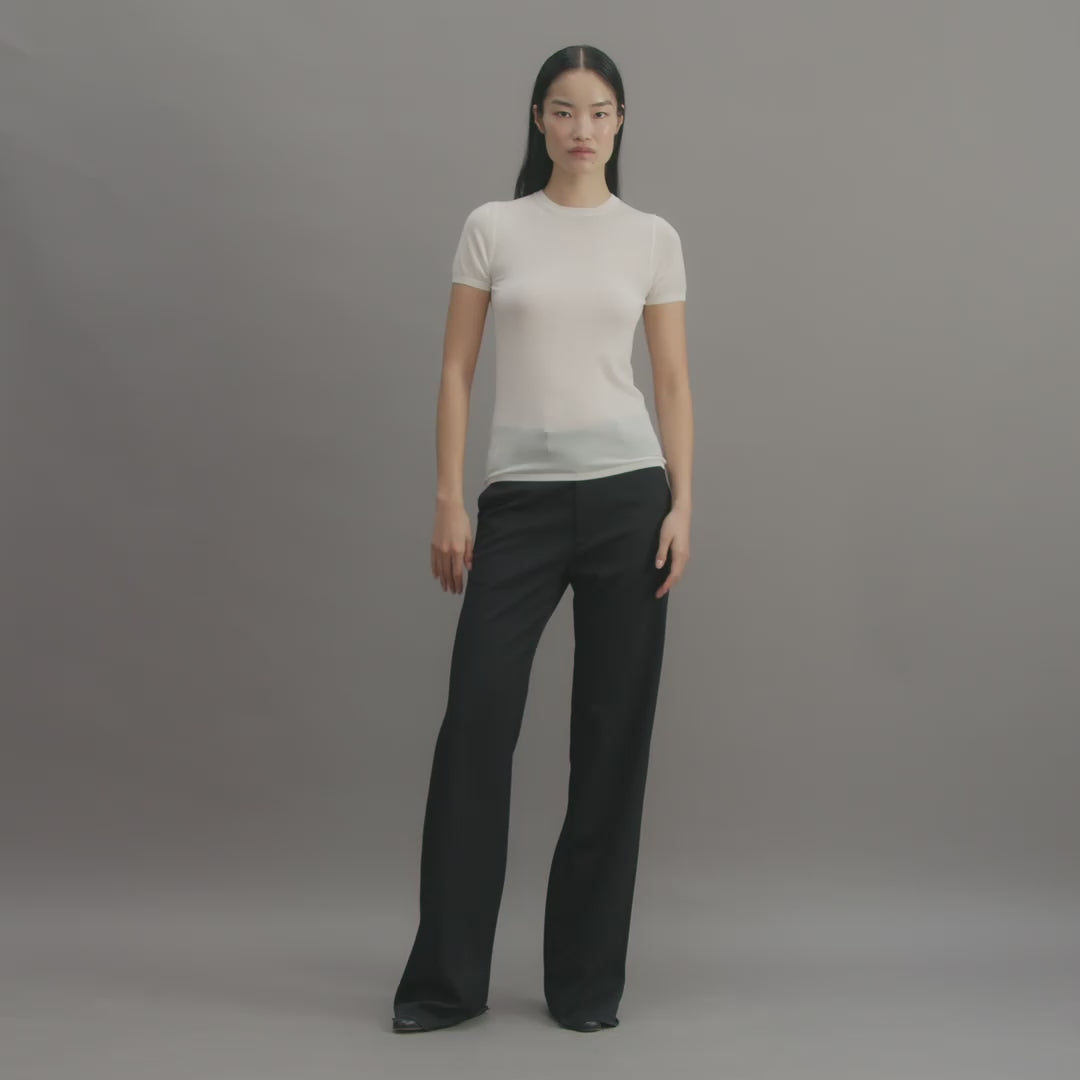 Bea Knit Top in Superfine Merino, Off-White