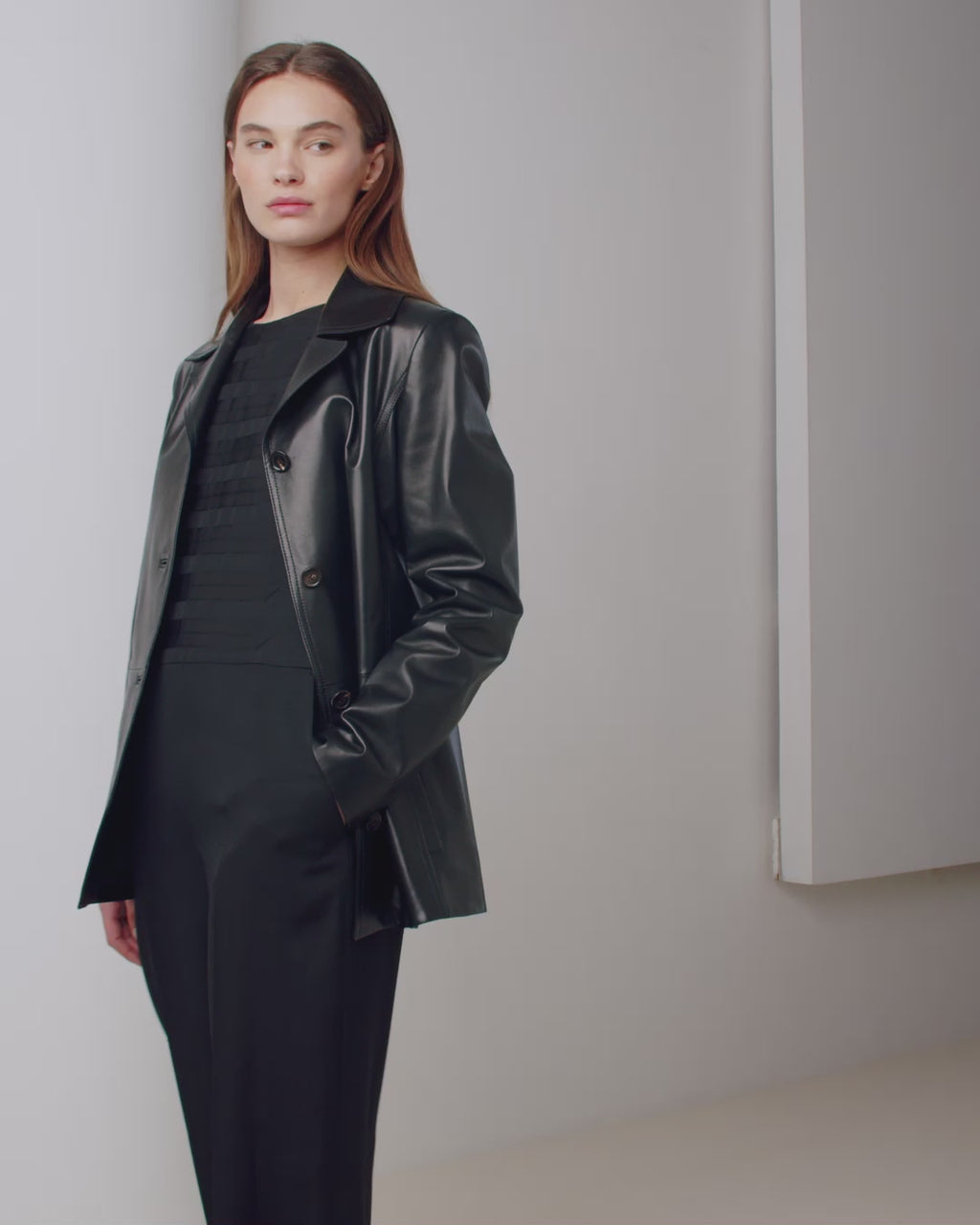 Blaire Jacket in Nappa Leather, Black