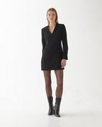 Elsie Dress in Grain de Poudre Wool,  Black
