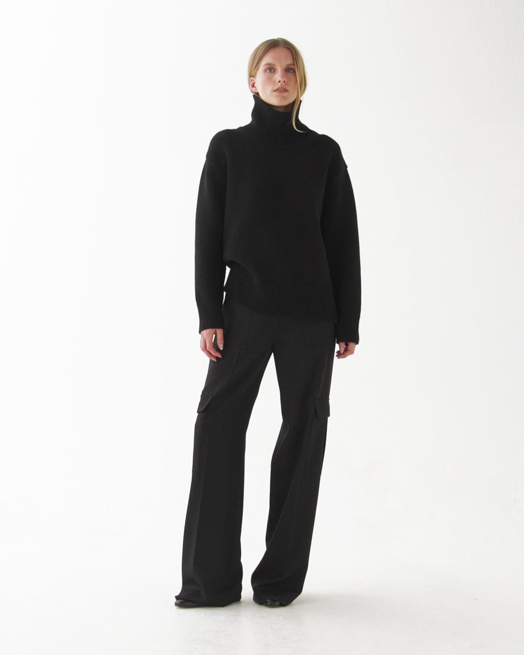Delphine Sweater in Wool Cashmere,  Black