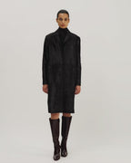 Gabriele Coat in Calf Hair, Dark Grey Leopard