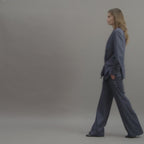 Dylan Trouser in Wool, Petrol Blue
