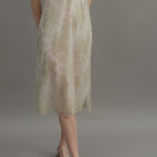 Aya Dress in Lace Sequins, Gold