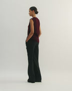 Alice Vest in Merino Wool, Deep Plum
