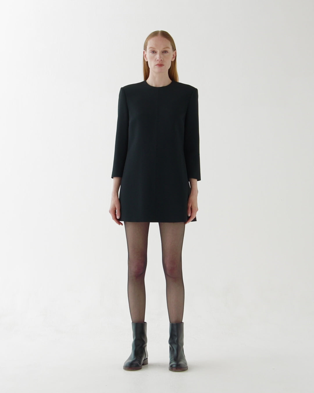 Ambar Tunic in Stretch Viscose Crepe, Black