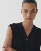 Alice Vest in Merino Wool, Black