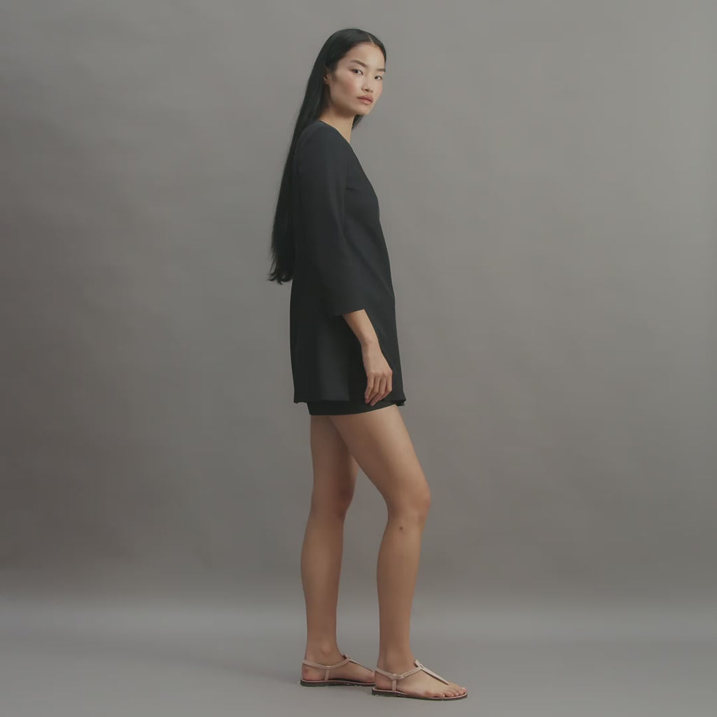 Ambar Tunic in Silk, Black
