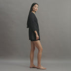 Ambar Tunic in Silk, Black
