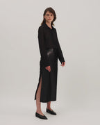 Julieta Shirt in Silk Georgette, Black
