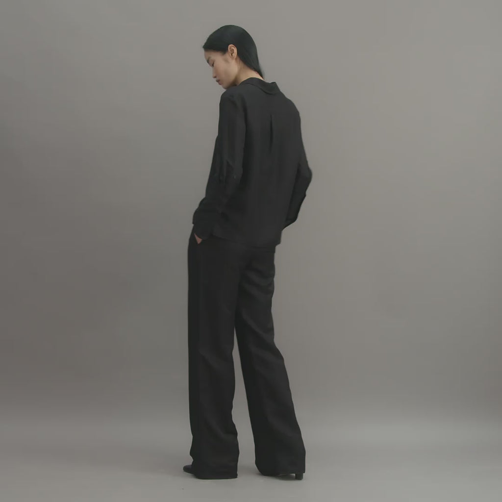 Livia Shirt in Linen, Black