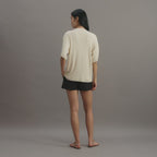 Carys Knit Top in Viscose, Off-White