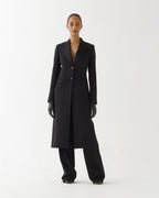 Meliha Coat in Grain de Poudre Wool,  Black