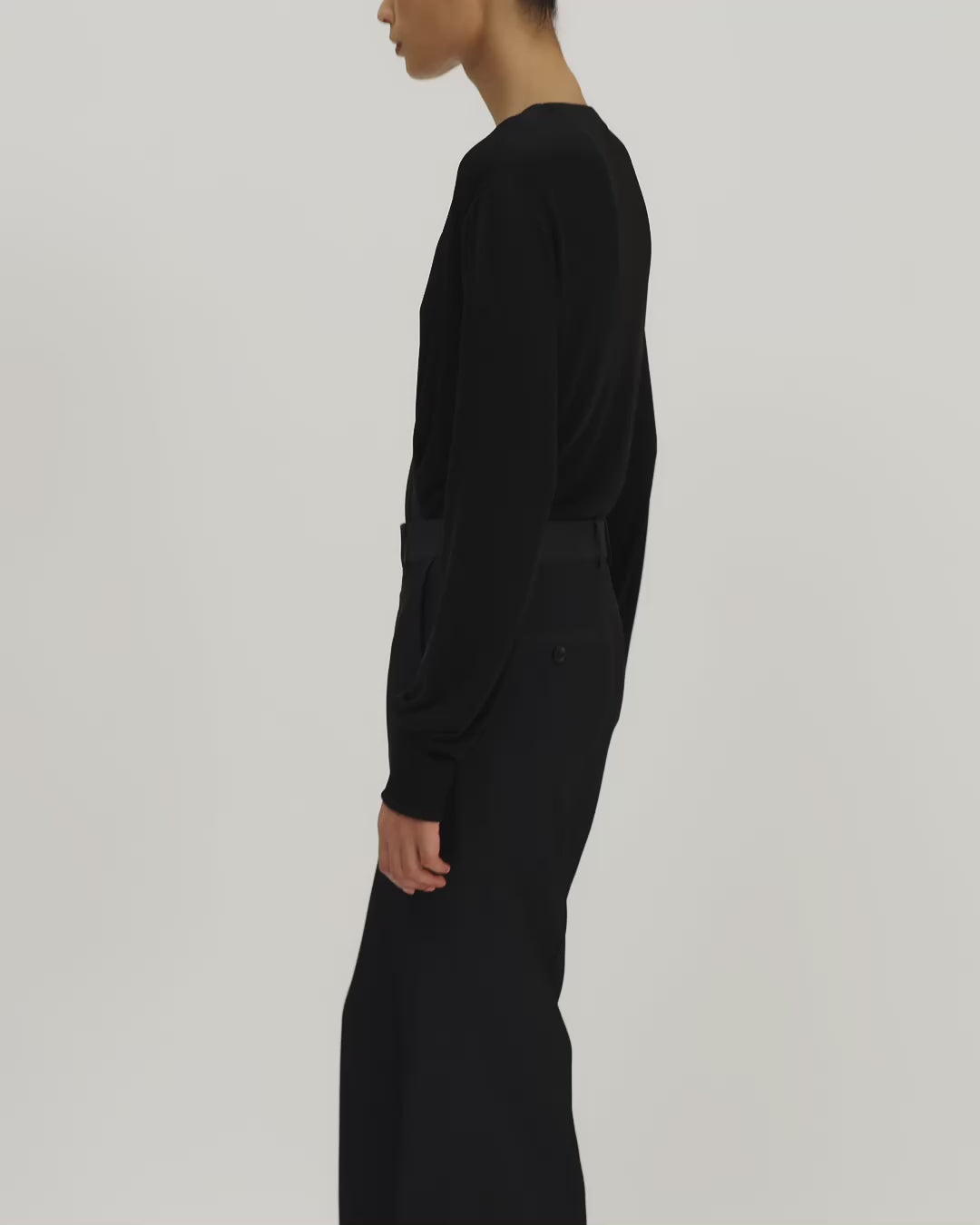 Taylor Trouser in Silk, Black