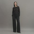 Elodie Top in Silk Crochet, Black