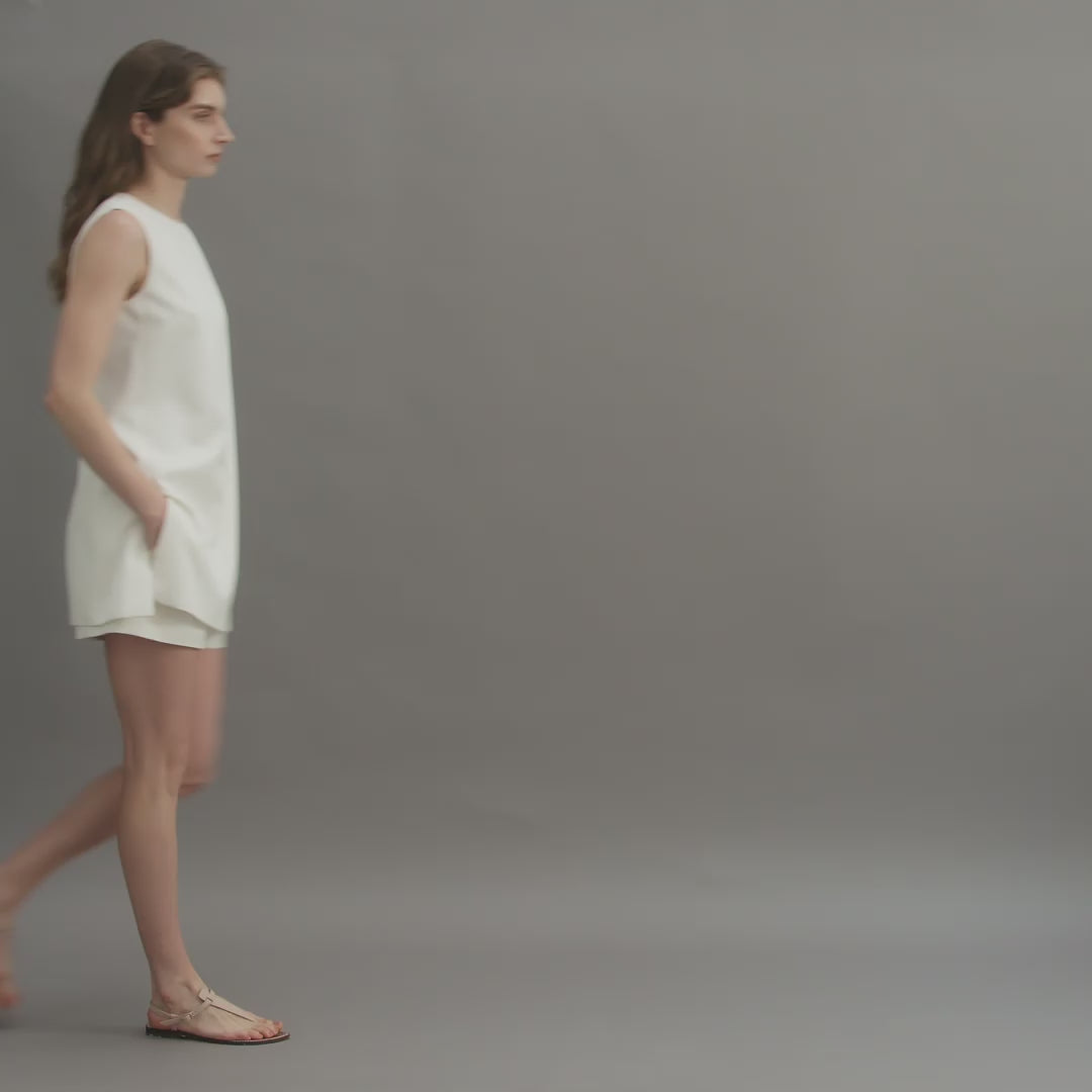Honor Tunic in Silk, Off-White