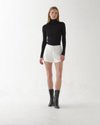 Luisa Short in Stretch Viscose Crepe, Off-White
