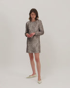 Layla Dress in Flat Sequins, Champagne