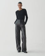 Audrey Trousers in Leather, Black