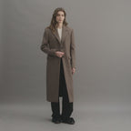Freya Coat in Wool Cashmere, Oatmeal