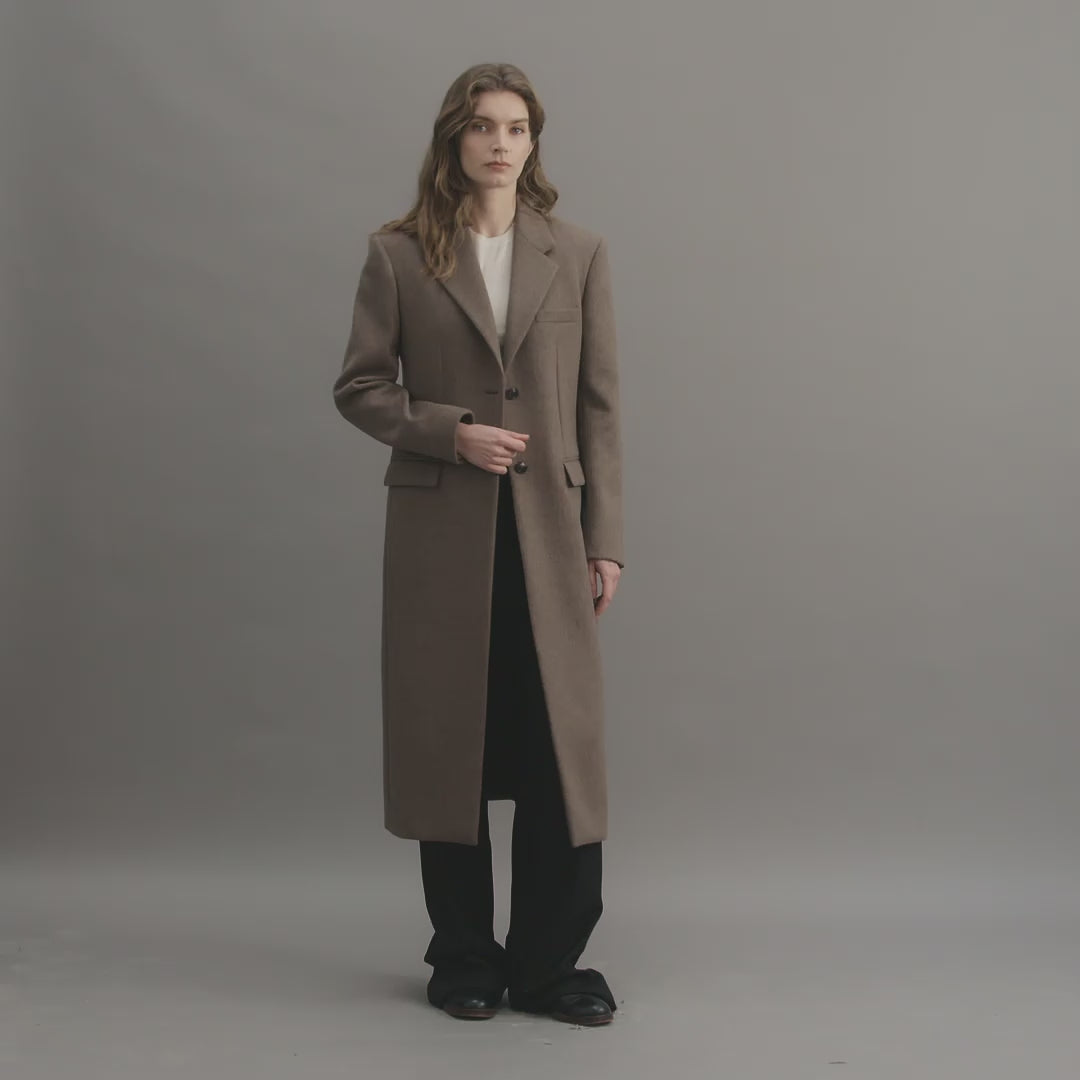 Freya Coat in Wool Cashmere, Oatmeal