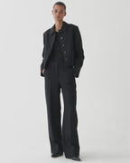 Anya Trousers in Wool Viscose, Black