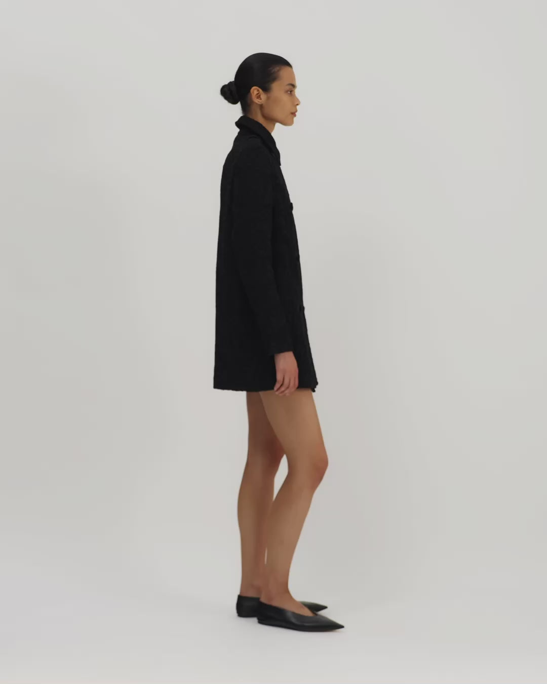 Charlotte Trench in Lace, Black