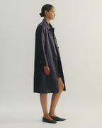 Heather Coat in Technical Cotton, Plum