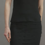 Adela Skirt in Georgette, Black