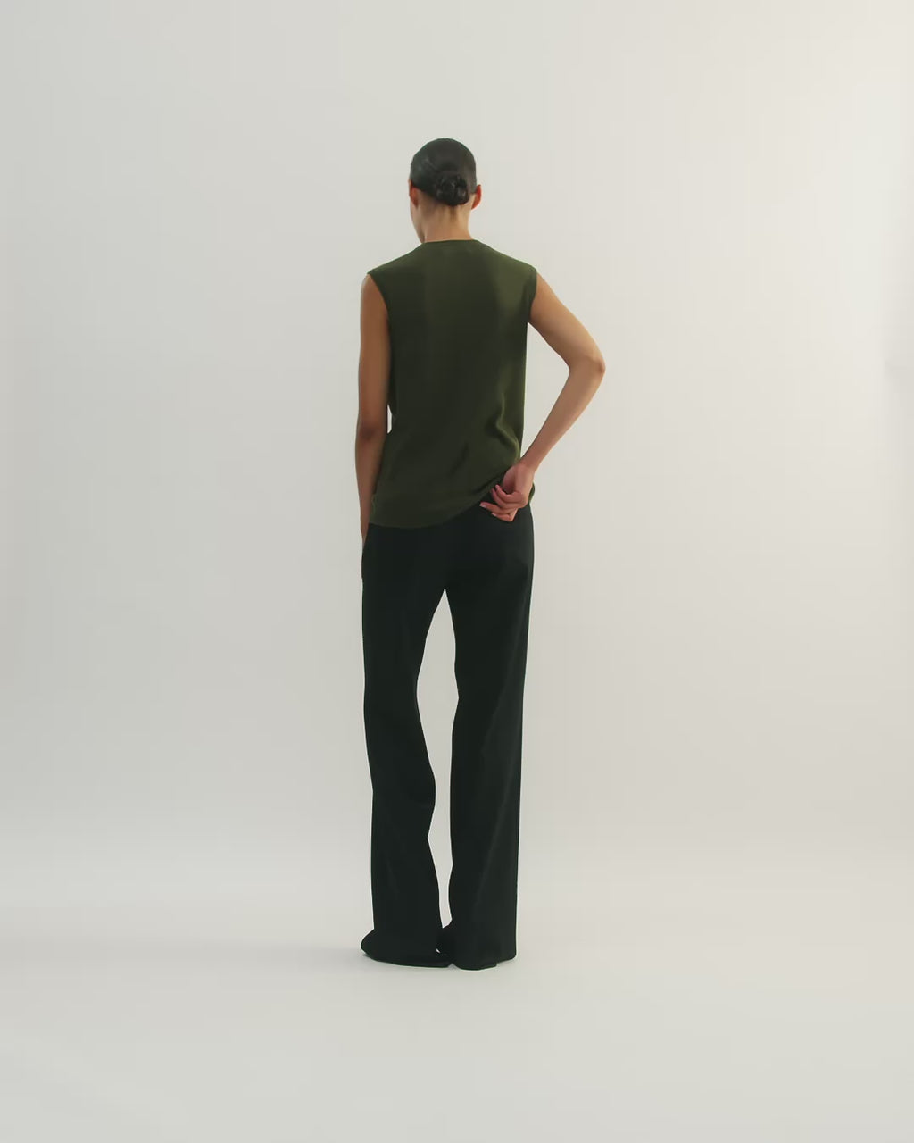 Alice Vest in Merino Wool, Olive