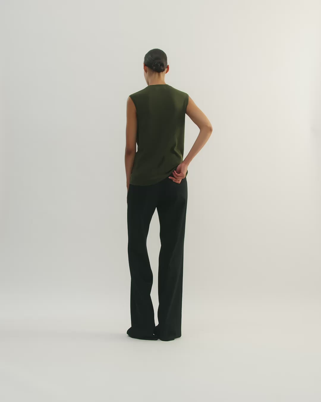 Alice Vest in Merino Wool, Olive
