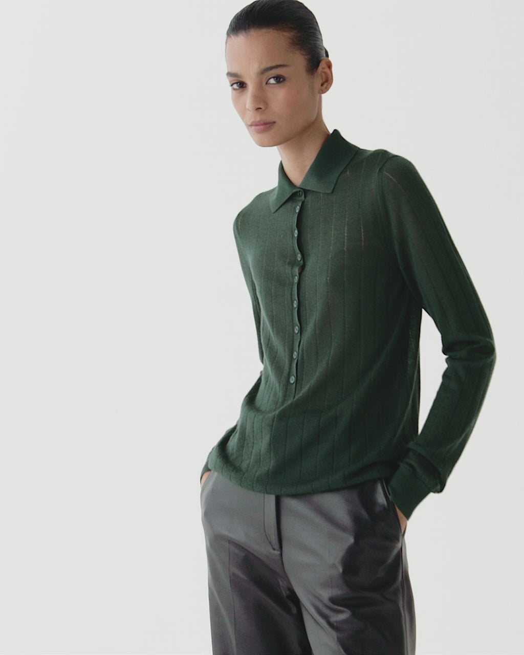 Luna Polo in Cashmere, Emerald Green