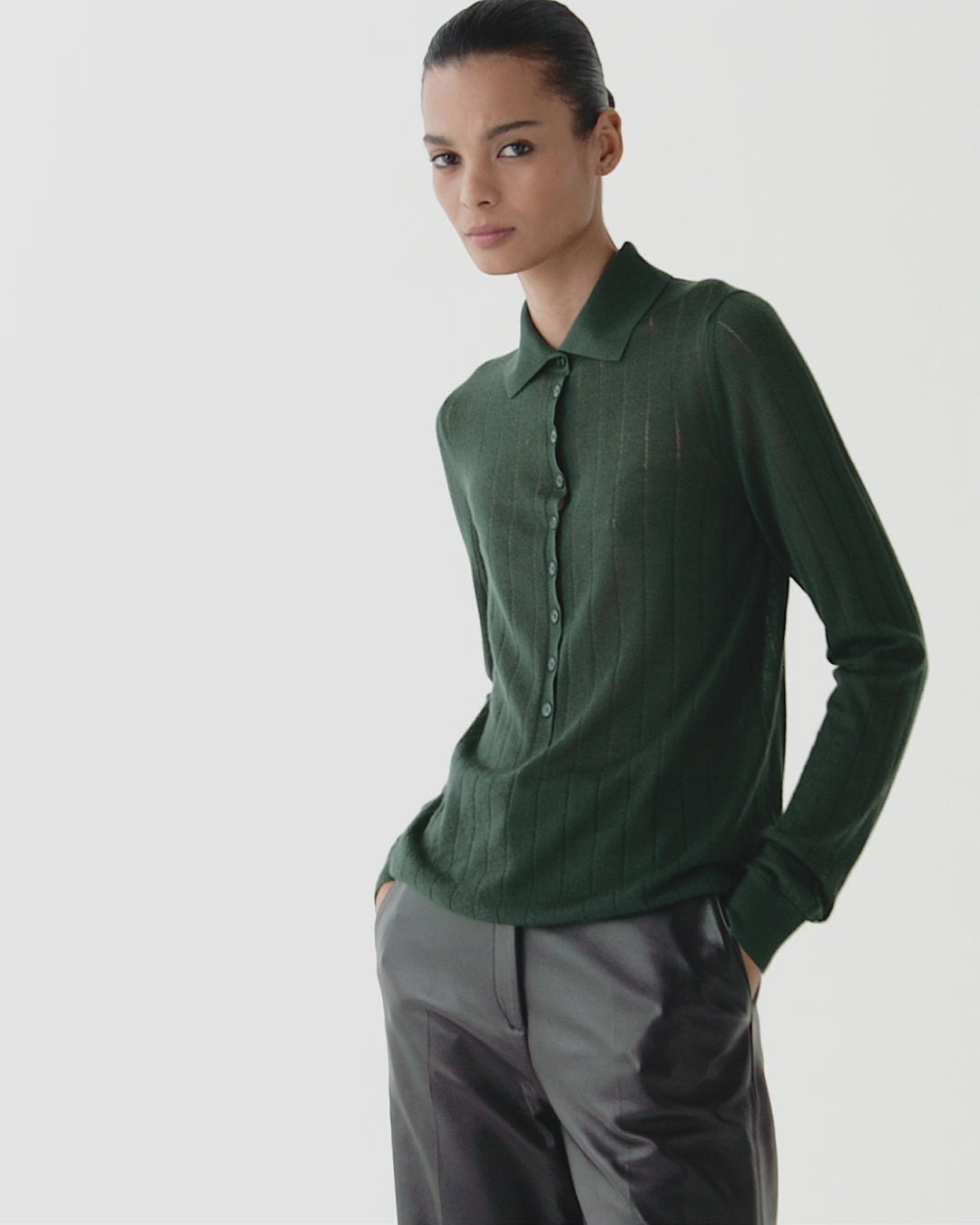 Luna Polo in Cashmere, Emerald Green