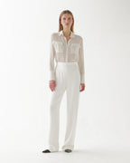 Jamie Shirt in Wool Voile, Off-White